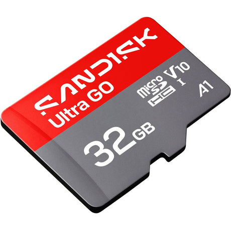 SanDisk Micro SDHC Ultra Go  125MB/s C10 UHS Minneskort - 32GB - Röd / Grå