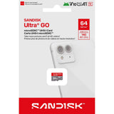 SanDisk MicroSD Ultra Go Minneskort - 64GB - Röd / Grå