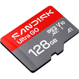 SanDisk MicroSD Ultra Go Minneskort - 128GB - Röd / Grå