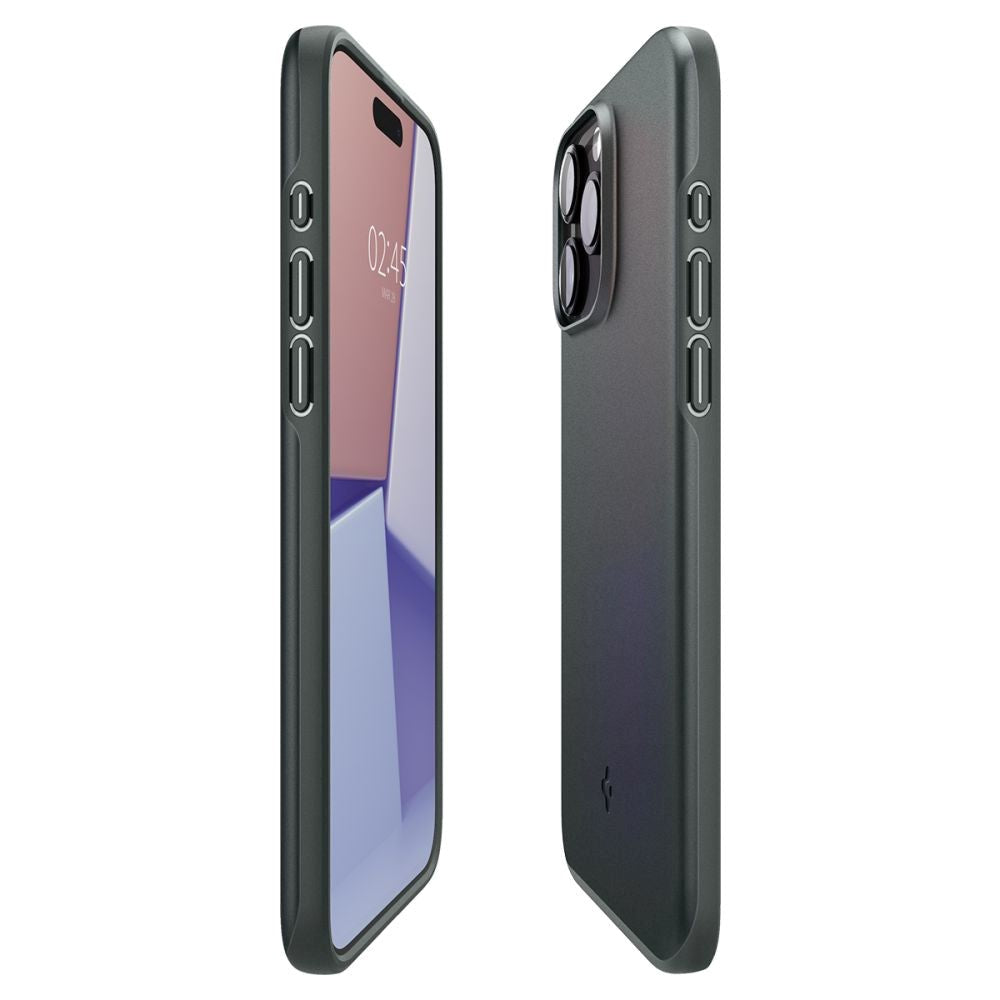 iPhone 15 Pro Spigen Thin Fit Skal - Abyss Green