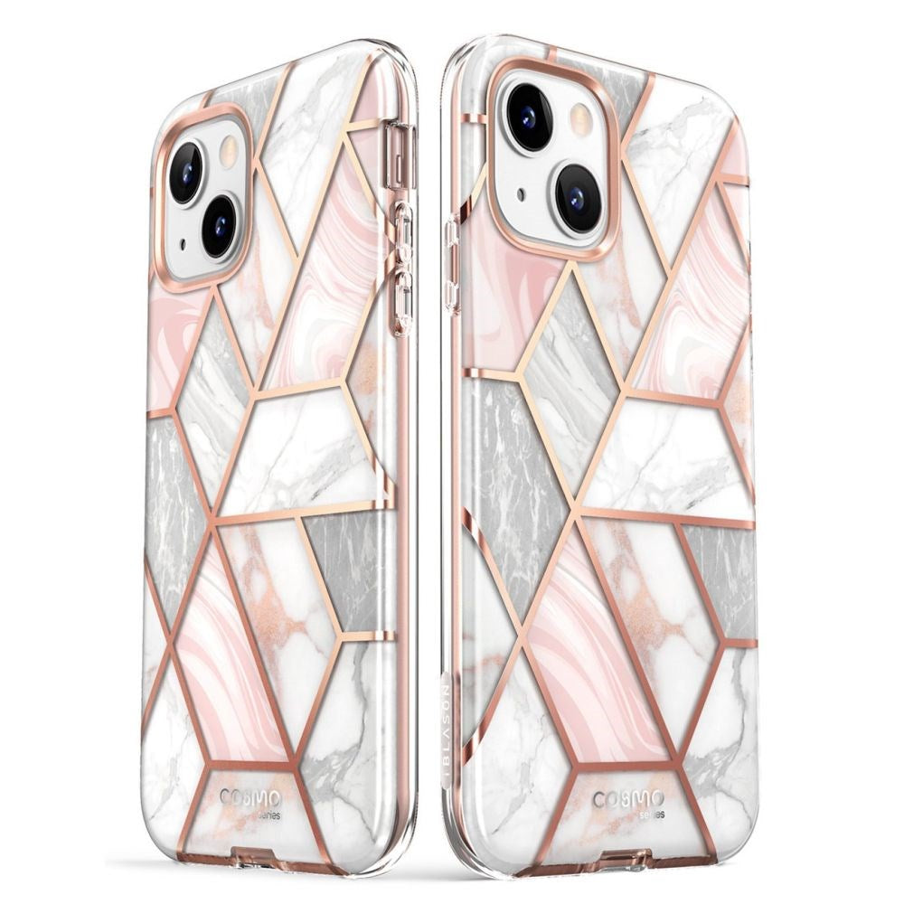 iPhone 14 Plus i-Blason Cosmo Marble Skal med Skärmskydd - Rosa