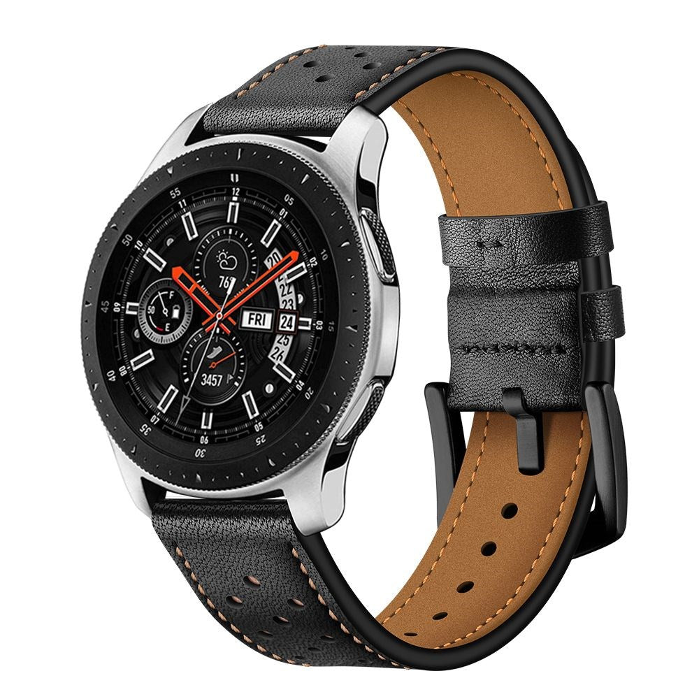 Samsung Galaxy Watch (42 mm) Tech-Protect Klockarmband i Äkta Läder - Svart