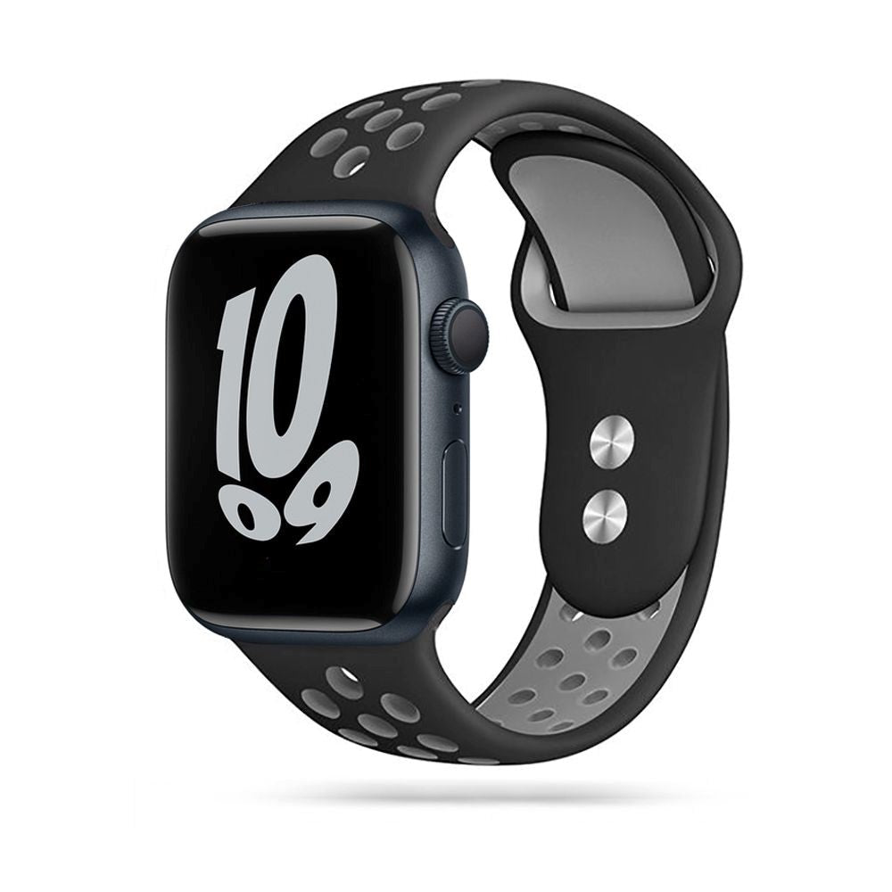 Apple Watch (42/44/SE/45/46/49mm) Tech-Protect Softband Rem - Svart / Grå