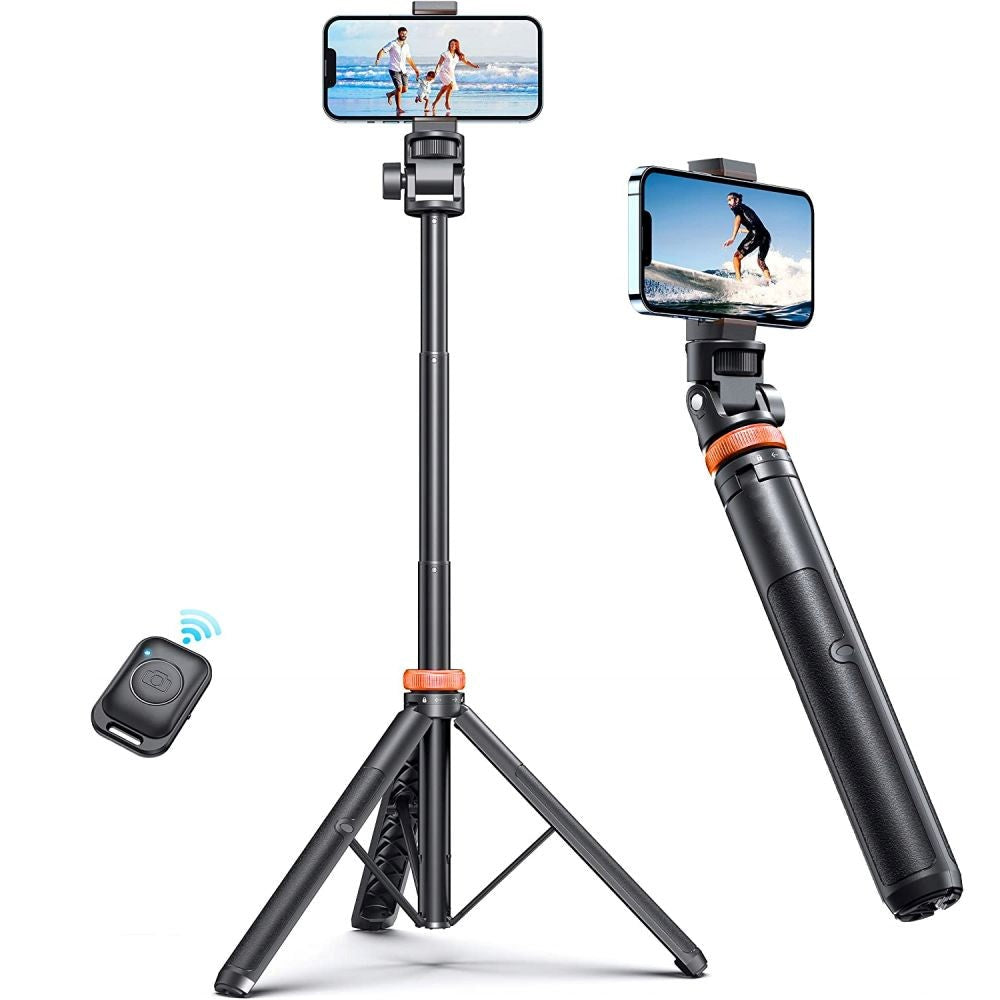 Tech-Protect L03S Kompakt Selfie Stick med Stativ & Bluetooth - Svart