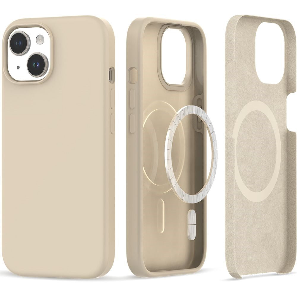 iPhone 15 Tech-Protect Silikon Skal - MagSafe Kompatibel - Sand Beige