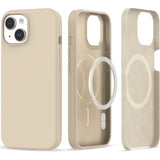 iPhone 15 Tech-Protect Silikon Skal - MagSafe Kompatibel - Sand Beige