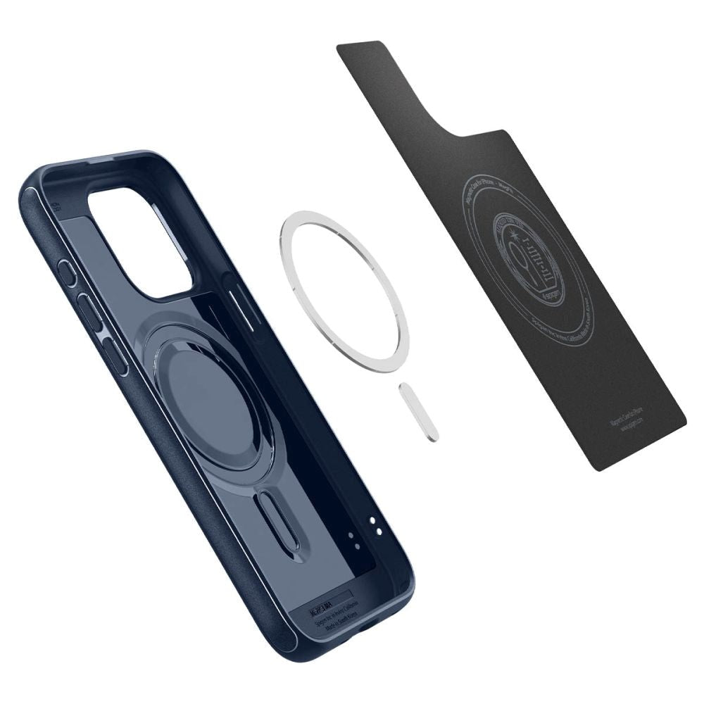 iPhone 15 Pro Spigen Mag Armor Skal - MagSafe-kompatibelt - Navy Blue