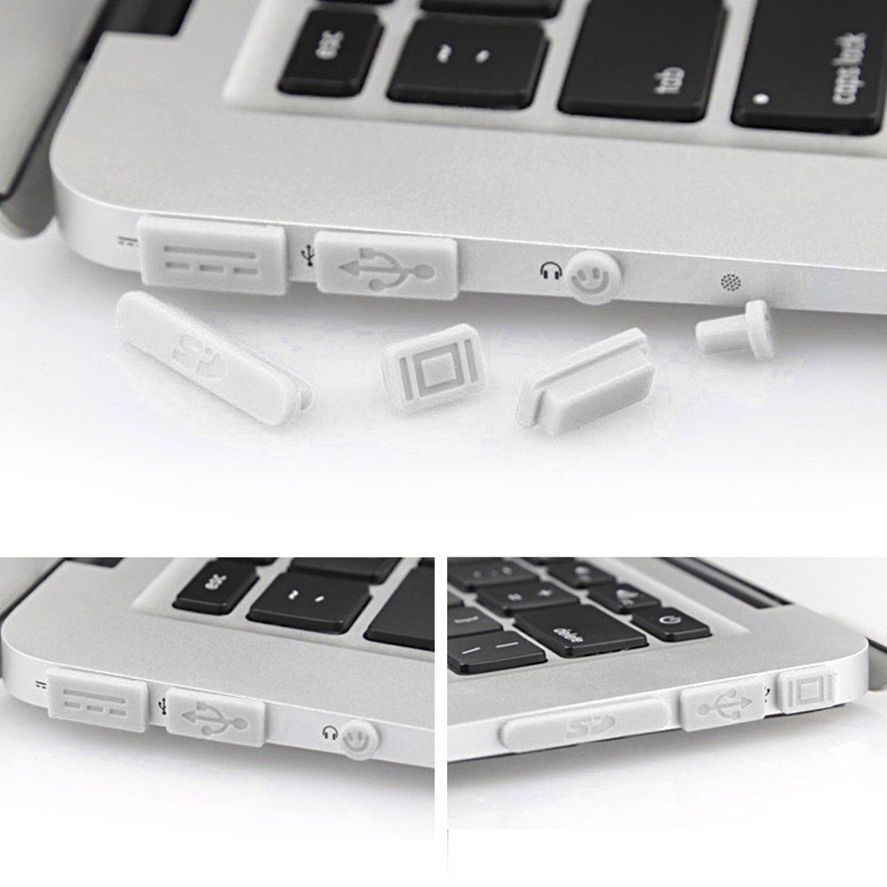 MacBook Silikon Anti-damm Pluggar - Vit