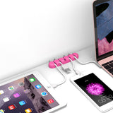 Självhäftande Kabelorganisatör - 5 x Hållare - Rosa