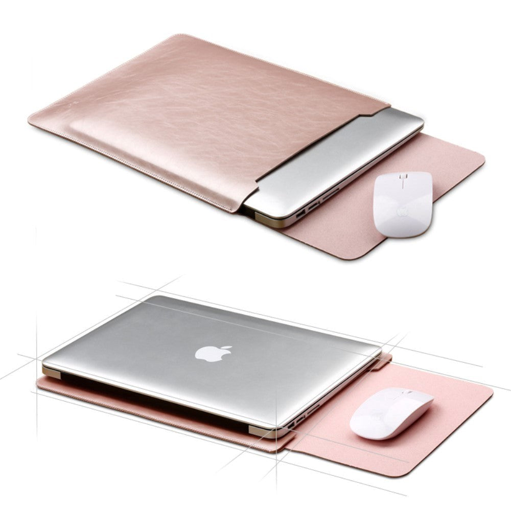 SOYAN MacBook / Laptop 12" (30cm x 22cm x 3mm) Sleeve med Musmatta - Rose Gold