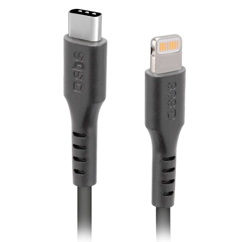 SBS USB-C till Lightning Kabel - 1 meter - MFI - 480 Mbit/s - Svart