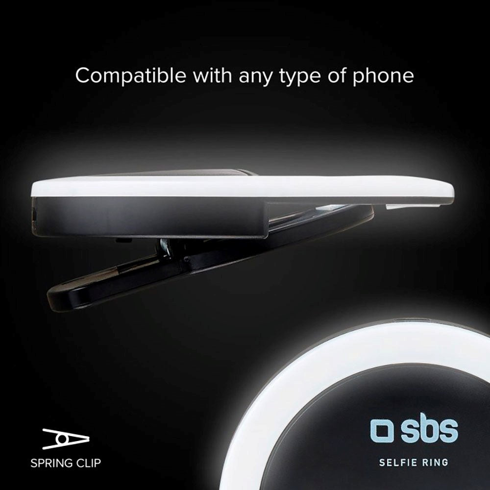 SBS Selfie Ring Light Mini för Smartphone - Svart