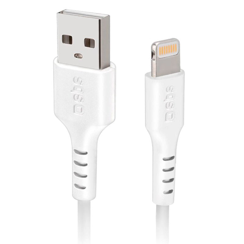 SBS USB-A till Lightning Kabel - 1 meter - MFI - 480 Mbit/s - Vit