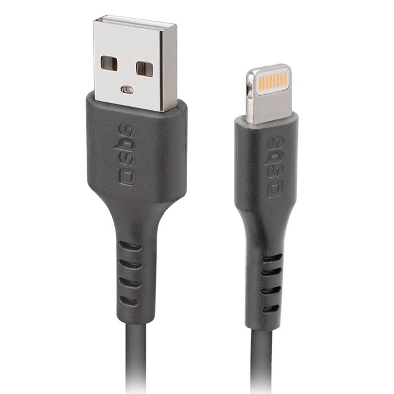 SBS USB-A till Lightning Kabel - 1 meter - MFI - 480 Mbit/s - Svart