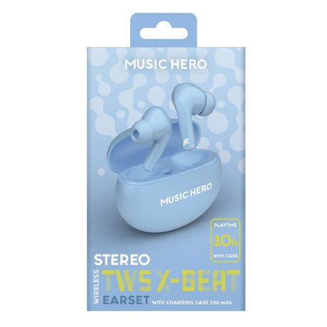 MUSIC HERO X-BEAT True Wireless In-Ear Hörlurar - Ljusblå