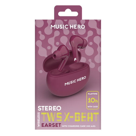 MUSIC HERO X-BEAT True Wireless In-Ear Hörlurar - Lila