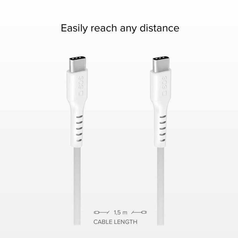 SBS USB-C till USB-C Kabel - 1.5 Meter - 480 Mbit/s - Vit