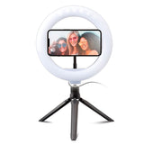 LED Selfie Ring Light med Stativ & Mobilhållare SBS - Svart