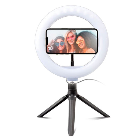 LED Selfie Ring Light med Stativ & Mobilhållare SBS - Svart