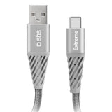 SBS Extreme Collection USB-A till USB-C flätad Aramidfiberkabel - 1,5 meter - 480 Mbit/s - Svart