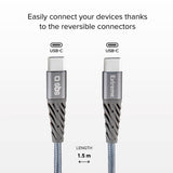 SBS Extreme Collection USB-C till USB-C flätad Aramidfiberkabel - 1,5 meter - 480 Mbit/s - Svart