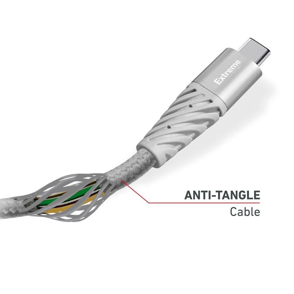 SBS Extreme Collection USB-C till USB-C flätad Aramidfiberkabel - 1,5 meter - 480 Mbit/s - Svart