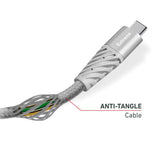 SBS Extreme Collection USB-C till USB-C flätad Aramidfiberkabel - 1,5 meter - 480 Mbit/s - Svart