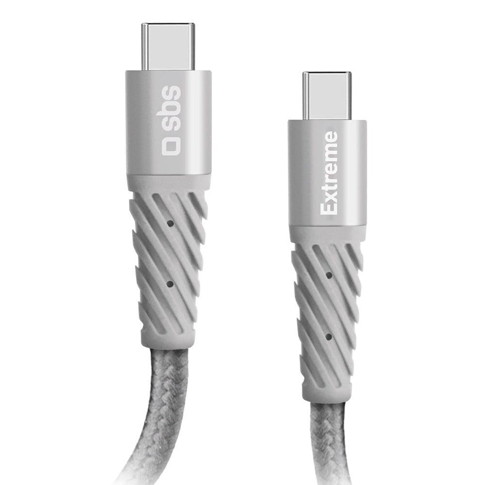 SBS Extreme Collection USB-C till USB-C flätad Aramidfiberkabel - 1,5 meter - 480 Mbit/s - Svart