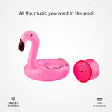 MUSIC HERO Bluetooth-Högtalare med Uppblåsbar Simring - Flamingo