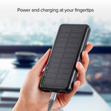 SBS Solar Powerbank med 2x USB-A 10W - 10 000 mAh - Svart