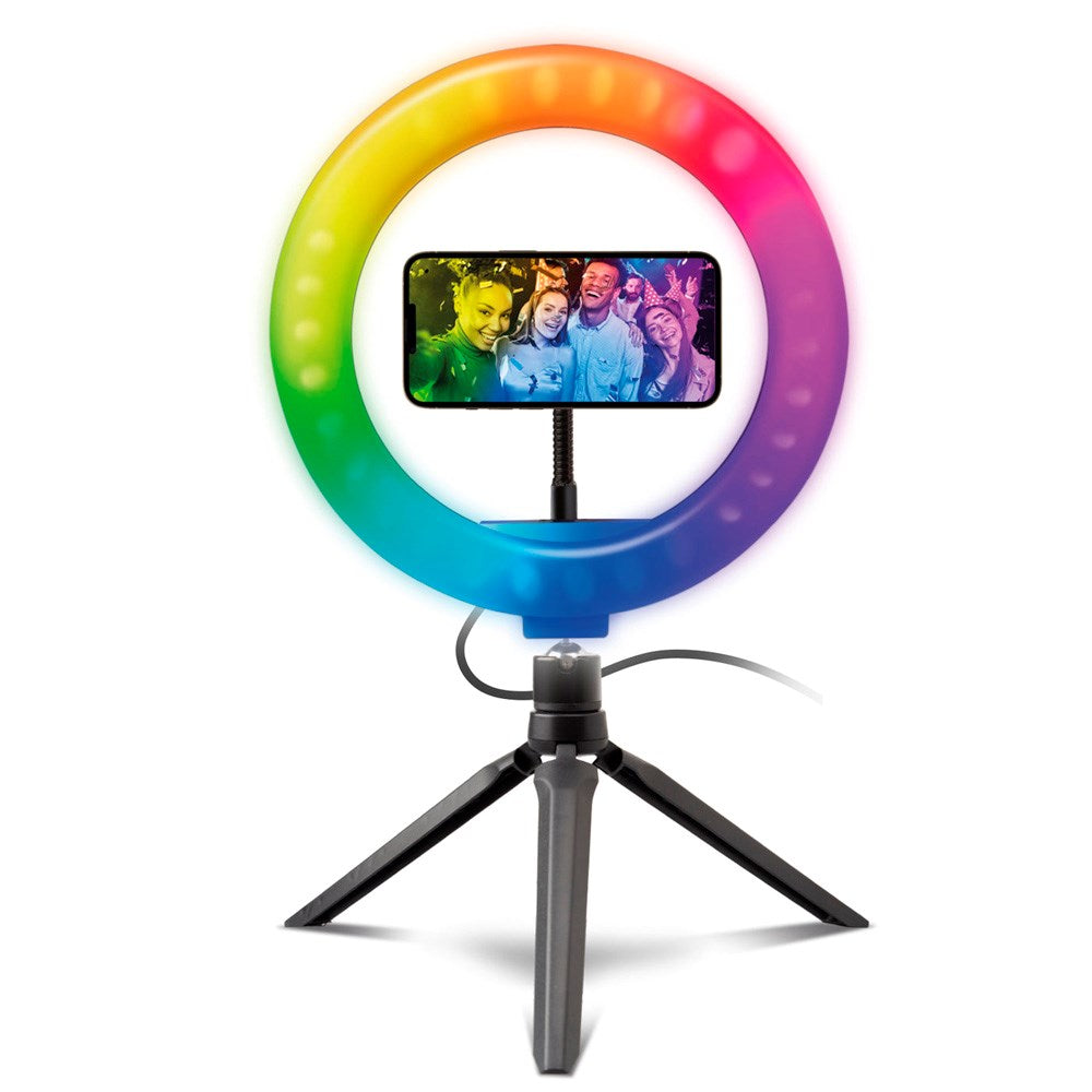 SBS Flerfärgad LED Tripod Ring Light - Svart