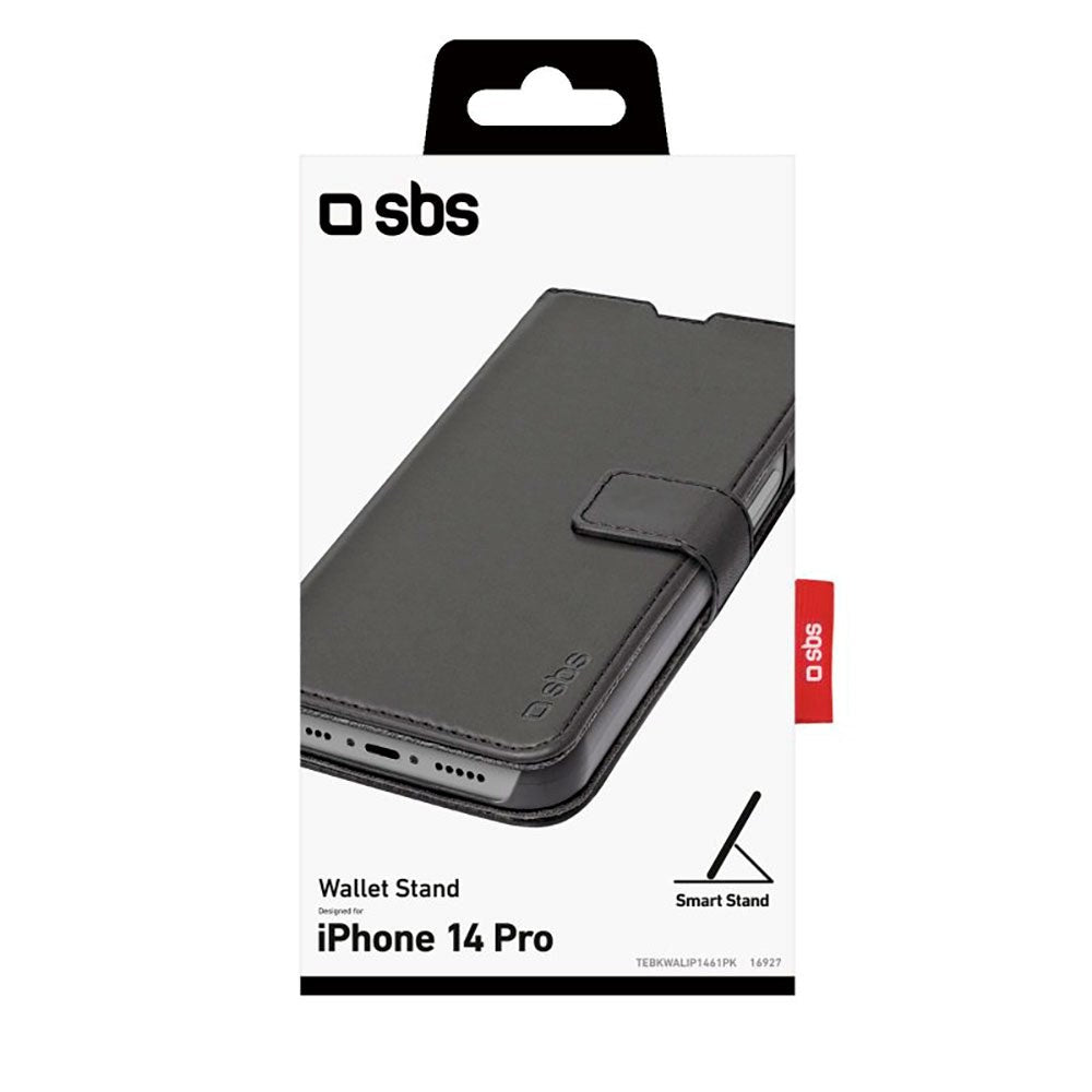 iPhone 14 Pro SBS Wallet Stand Fodral - Svart