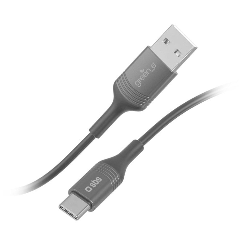 SBS x GREEN_E USB-A till USB-C Kabel 30W med Återvinningsset - 1.2 m - Svart