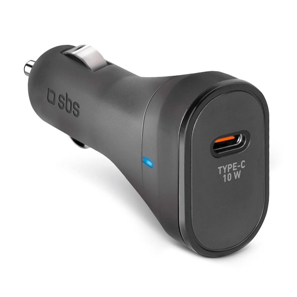 SBS 10W Billaddare med USB-C - Svart