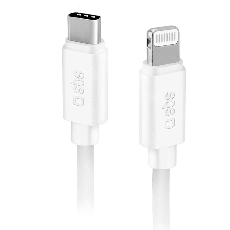 SBS Polo Collection USB-C till Lightning Kabel - 1.5 meter - 480 Mbit/s - Vit