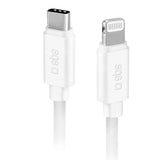 SBS Polo Collection USB-C till Lightning Kabel - 1.5 meter - 480 Mbit/s - Vit