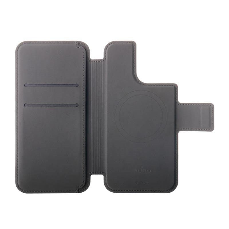 iPhone 14 Pro / 13 Pro Puro Folio Plånboksfodral - MagSafe Kompatibel - Svart