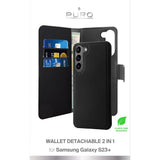 Samsung Galaxy S23+ (Plus) Puro Wallet 2-i-1 Löstagbart Plånboksfodral - Svart