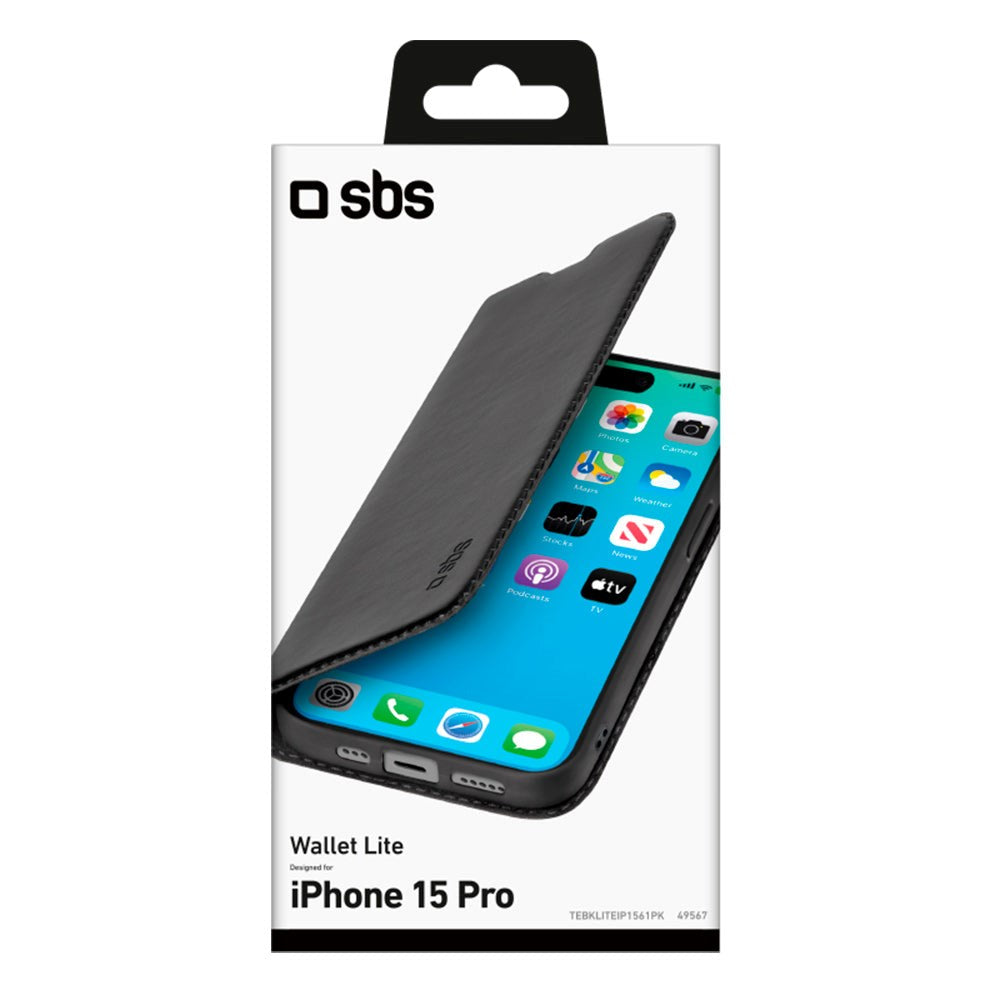 iPhone 15 Pro SBS Wallet Lite Fodral - Svart