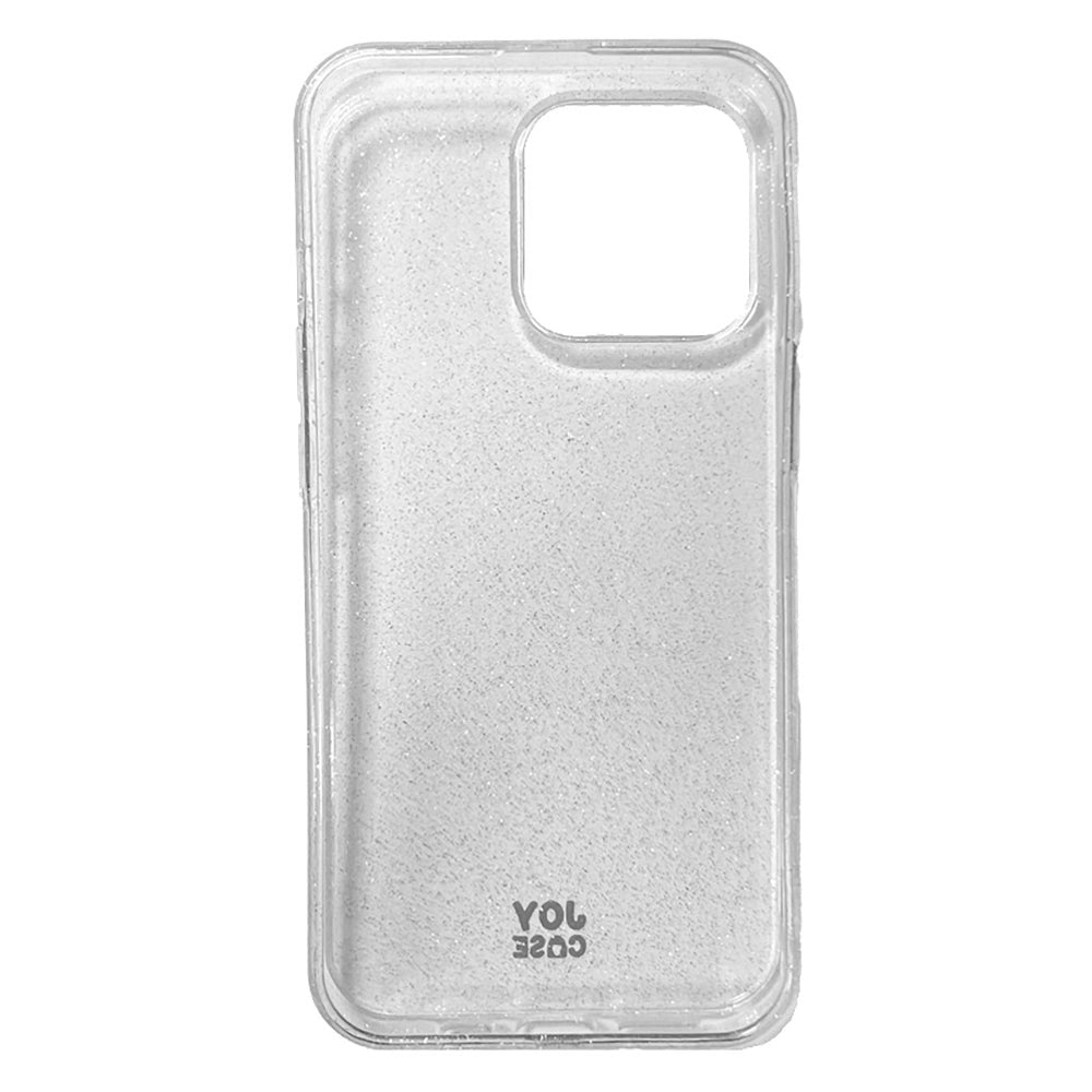 iPhone 13 Pro Joy Case Flexibelt Plast Skal med Glitter - Genomskinlig / Silver