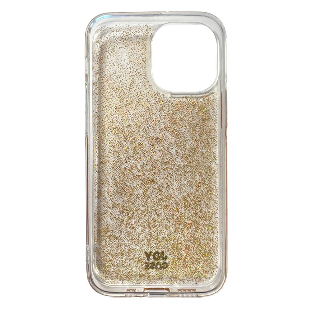 iPhone 13 Mini Joy Case Hybrid Glitter Skal - Genomskinligt / Guld