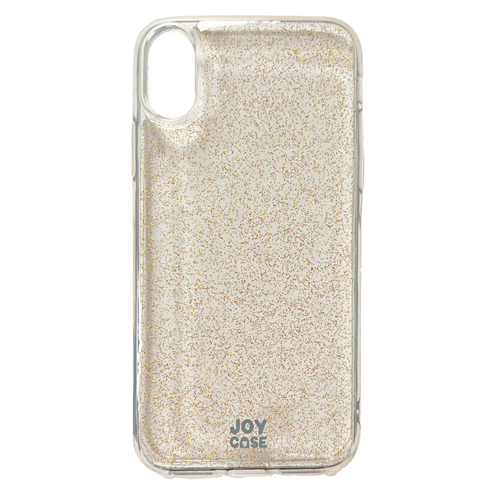 iPhone X / Xs Joy Case Hybrid Glitter Skal - Genomskinligt / Guld