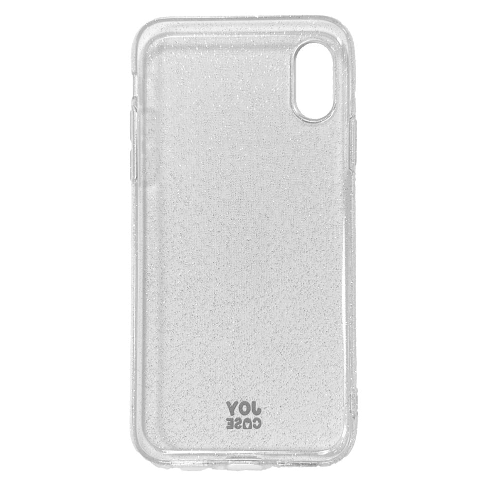 iPhone X / XS Joy Case Flexibelt Plast Skal med Glitter - Genomskinlig / Silver