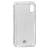 iPhone X / XS Joy Case Flexibelt Plast Skal med Glitter - Genomskinlig / Silver