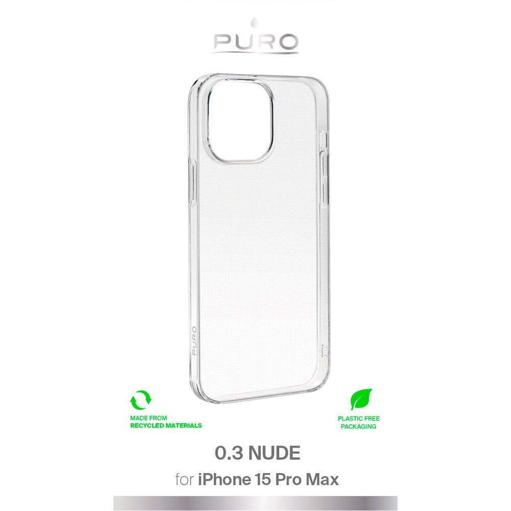 iPhone 15 Pro Max Puro "NUDE" Ultra Slim Skal - 0.3 mm - Transparent