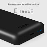 SBS Mag PowerBank 5000 mAh med USB-C & Trådlös Laddning - Svart