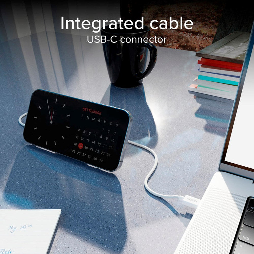 SBS 15W Qi2 Trådlös Laddare m. Stativ - MagSafe Kompatibel - Vit