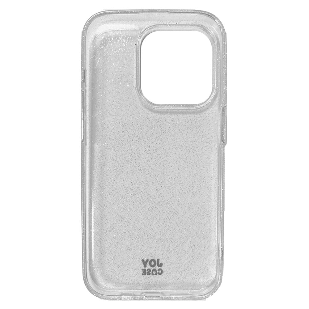 iPhone 15 Pro Joy Case Hybrid Glitter Skal - Genomskinligt / Silver