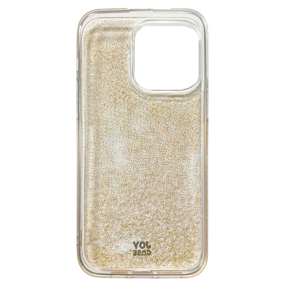 iPhone 15 Pro Max Joy Case Hybrid Glitter Skal - Genomskinligt / Guld