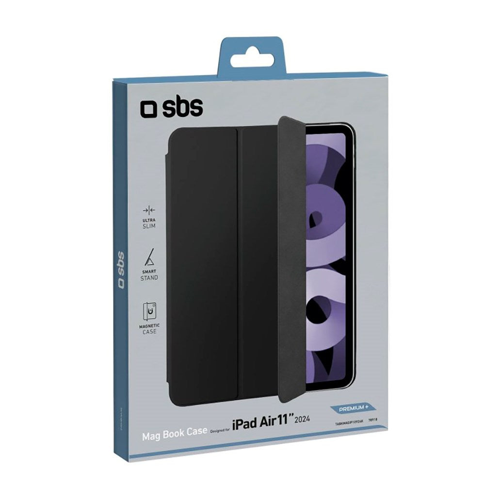 SBS iPad Air 11" (2024) Magnetic Silicone Book Case - Svart